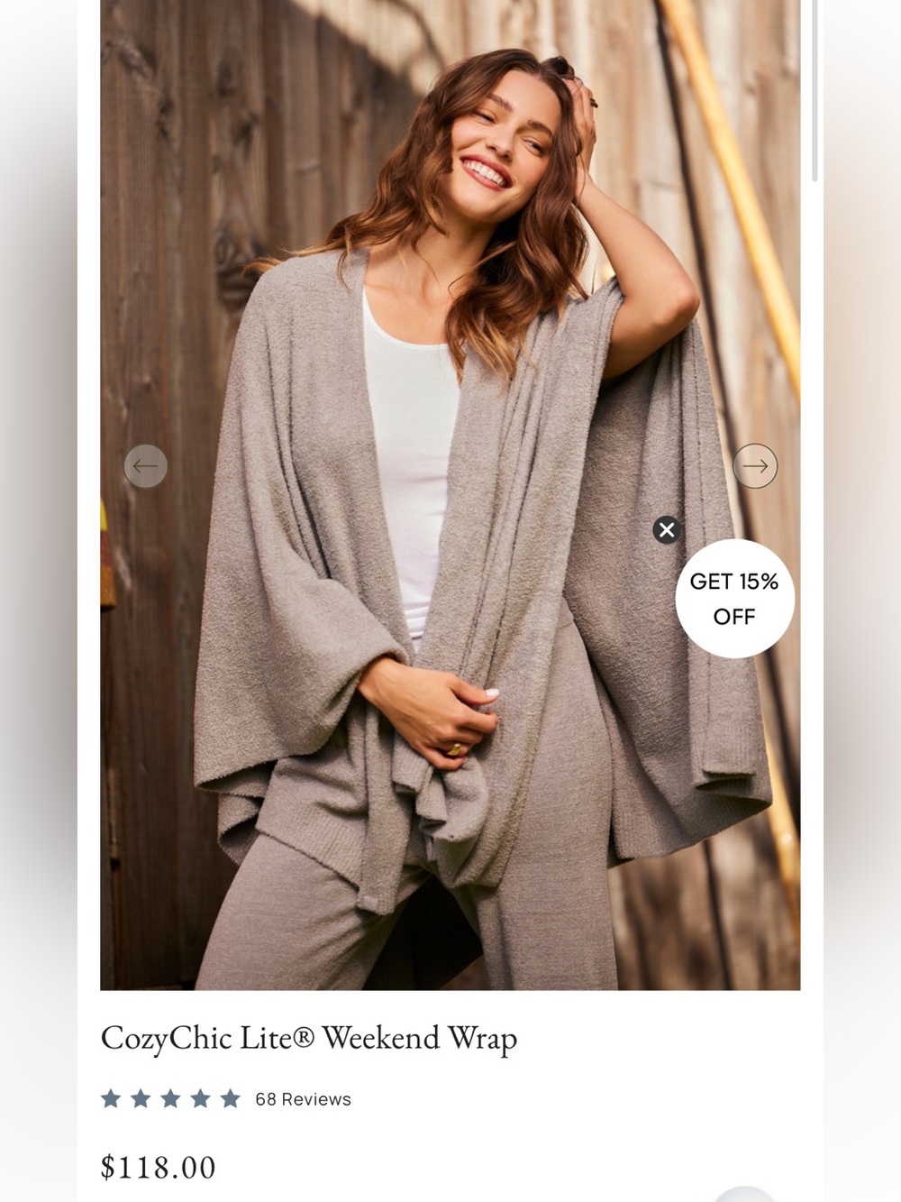 Barefoot Dreams CozyLite Wrap in light taupe